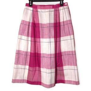 Vintage Haberdashery Collection Womens Pink Plaid Skirt Size 10 Preppy POCKETS